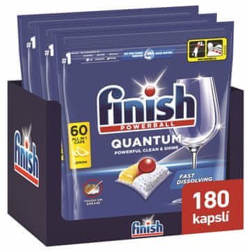 Finish Quantum All in 1 kapsule za pomivalni stroj Lemon Sparkle, 180 kosov