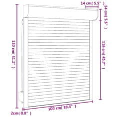 Vidaxl Rolete iz aluminija 100x130 cm antracit