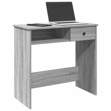 Vidaxl vidaXL Pisalna miza, siva sonoma hrastova, 80x40x75 cm, material na osnovi lesa