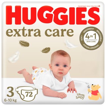 Huggies Plenice Extra Care (6-10 kg) 72 kosov