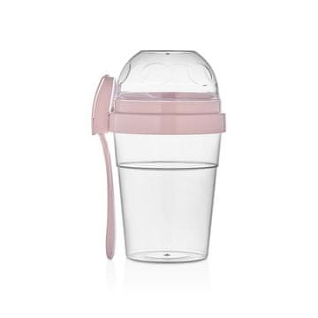QLUX 2GO KOZAREC ZA JOGURT IN MUSLI Z ŽLICO 600+200ML, PLA