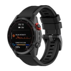 BStrap Silicone Carson pašček za Garmin Fenix 5 / 6 / 6 Pro / 7 / 8 / E 47mm, black