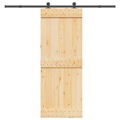 shumee vidaXL Drsna vrata s kompletom vodil 80x210 cm trdna borovina