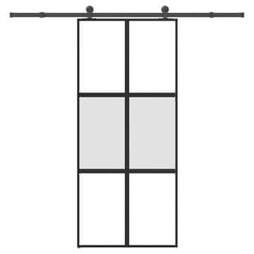 Vidaxl Drsna vrata z opremo 90x205 cm kaljeno steklo in aluminij