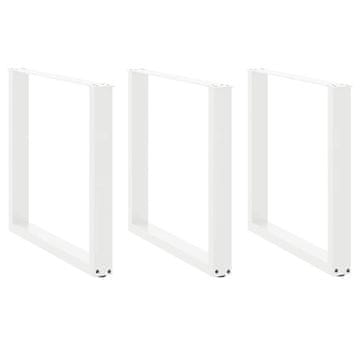 shumee vidaXL Noge kavne mizice U-oblika 3 kosa bela 90x(72-73)cm jeklo