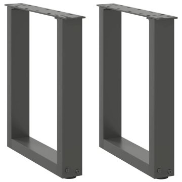 shumee vidaXL Noge kavne mizice U-oblika 2 kosa antracit 28x(42-43)cm jeklo