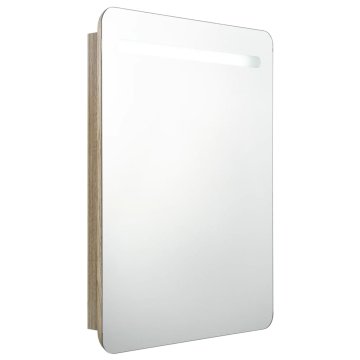 Vidaxl LED kopalniška omarica z ogledalom 60x11x80 cm