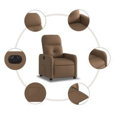 Vidaxl Električni naslanjač rjavo blago