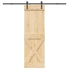 shumee vidaXL Drsna vrata s kompletom vodil 70x210 cm trdna borovina