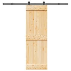 shumee vidaXL Drsna vrata s kompletom vodil 70x210 cm trdna borovina