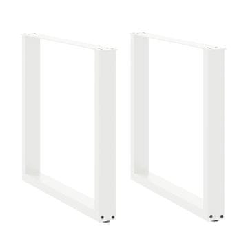 Vidaxl Noge za jedilno mizo v obliki črke U, 2 kosa, bele, 90 x (72-73) cm, jeklo