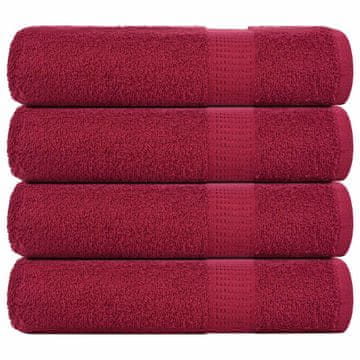 shumee vidaXL Kopalne brisače 4 kos bordo 100x150 cm 360 g/m² 100% bombaž