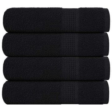shumee vidaXL Brisače za tuširanje 4 kos črna 70x140 cm 360 g/m² 100% bombaž
