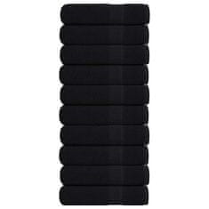 Vidaxl Brisače za tuširanje 10 kos črna 70x140 cm 360 g/m² 100% bombaž