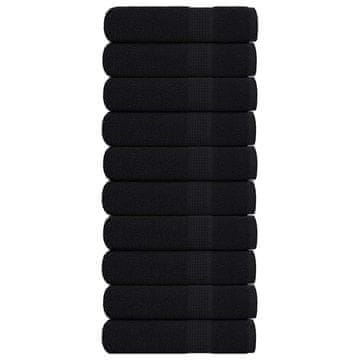 Vidaxl Brisače za tuširanje 10 kos črna 70x140 cm 360 g/m² 100% bombaž