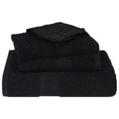 Vidaxl Brisače 4 kos črna 100x200 cm 360 g/m² 100% bombaž