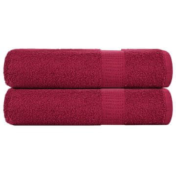 Vidaxl vidaXL Kopalne brisače, 2 kosa, bordo, 100 x 150 cm, 100 % bombaž