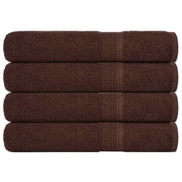 Vidaxl Brisače za savno 4 kos rjava 80x200 cm 360 g/m² 100% bombaž