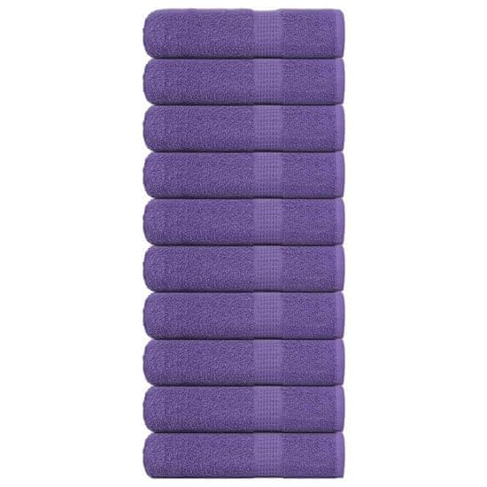 Vidaxl Kopalne brisače 10 kos vijolična 100x150cm 360 g/m² 100% bombaž