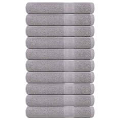 Vidaxl Brisače 10 kos siva 100x200 cm 360 g/m² 100% bombaž