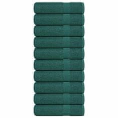 Vidaxl Kopalne brisače 10 kos zelena 100x150 cm 360 g/m² 100% bombaž
