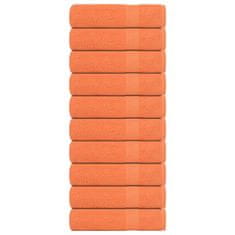 Vidaxl Brisače za tuširanje 10 kos oranžna 70x140 cm 360 g/m² bombaž