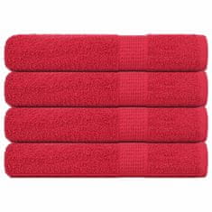 Vidaxl Brisače 4 kos rdeča 100x200 cm 360 g/m² 100% bombaž