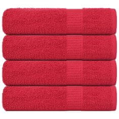 shumee vidaXL Brisače za tuširanje 4 kos rdeča 70x140 cm 360 g/m² 100% bombaž