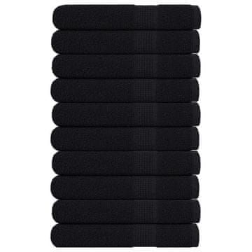 Vidaxl Brisače 10 kos črna 100x200 cm 360 g/m² 100% bombaž