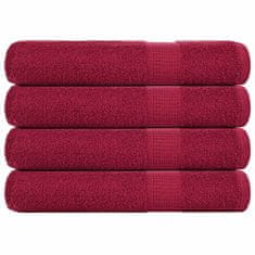Vidaxl Brisače za savno 4 kos bordo 80x200 cm 360 g/m² 100% bombaž