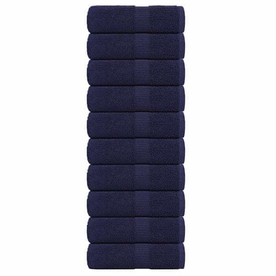 Vidaxl Brisače 10 kos modra 30x30 cm 360 g/m² 100% bombaž
