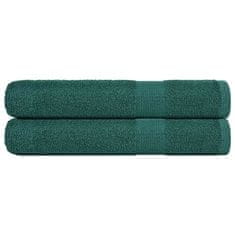 Vidaxl Brisače za savno 2 kos zelena 80x200 cm 360 g/m² 100% bombaž