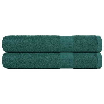 Vidaxl Brisače za savno 2 kos zelena 80x200 cm 360 g/m² 100% bombaž