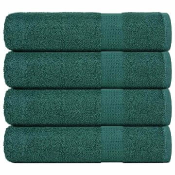 shumee vidaXL Kopalne brisače 4 kos zelena 100x150 cm 360 g/m² 100% bombaž