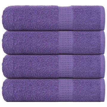 shumee vidaXL Brisače za tuširanje 4 kos vijolična 70x140 cm 360 g/m² bombaž