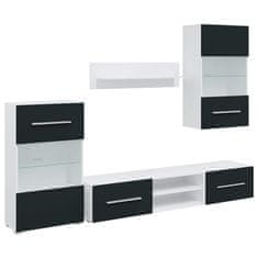Vidaxl 5 kosov TV enot z LED osvetlitvijo Matt Indigo Engineered Wood
