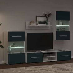 Vidaxl 5 kosov TV enot z LED osvetlitvijo Matt Indigo Engineered Wood