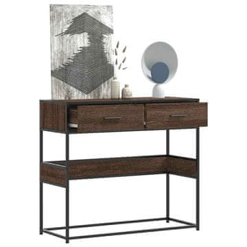 Vidaxl vidaXL Konzolna mizica rjav hrast 90x35x80 cm