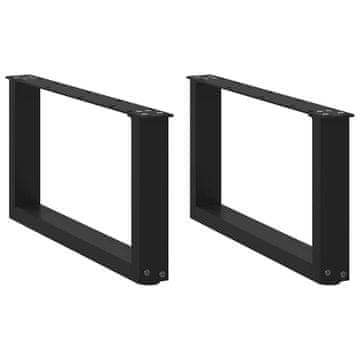 Vidaxl Noge za klubsko mizico v obliki črke U, 2 kosa, črne, 60 x (30-31) cm, jeklo