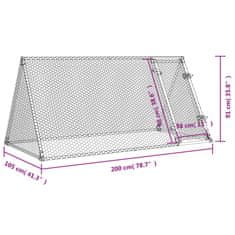 Vidaxl Kokošnjak srebrn 200x105x91 cm pocinkano jeklo