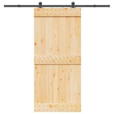 shumee vidaXL Drsna vrata s kompletom vodil 95x210 cm trdna borovina