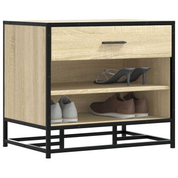 Vidaxl vidaXL Klop za čevlje iz hrasta sonoma 60x40x53,5 cm lepljen les in kovina