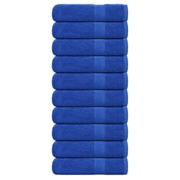 shumee vidaXL Kopalne brisače 10 kos modra 100x150 cm 360 g/m² 100% bombaž