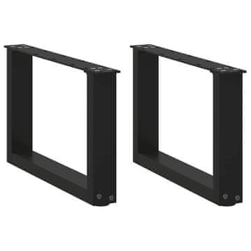 Vidaxl Noge za klubsko mizico v obliki črke U, 2 kosa, črne, 50 x (30-31) cm, jeklo