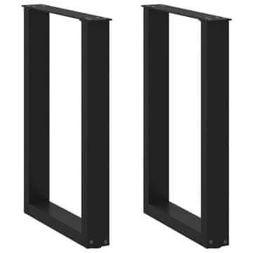 Vidaxl Noge za jedilno mizo v obliki ?rke U, 2 kosa, ?rne, 50 x (72-73) cm, jeklo
