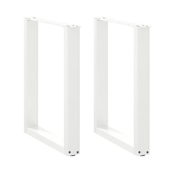 shumee vidaXL Noge kavne mizice U-oblika 2 kosa bela 60x(72-73)cm jeklo