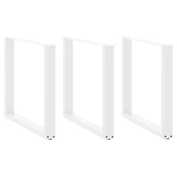 shumee vidaXL Noge kavne mizice U-oblika 3 kosa bela 80x(72-73)cm jeklo