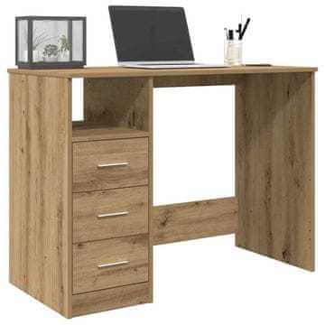 Vidaxl vidaXL Pisalna miza, Artisan hrast, 102x76x50 cm, material na osnovi lesa