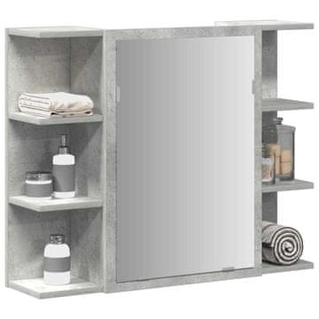 Vidaxl vidaXL Kopalniška omarica z ogledalom betonsko siva 80 x 20,5 x 64 cm
