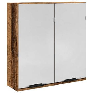 Vidaxl Kopalniško ogledalo Kabinet starega lesa 64x20x66,5 cm
